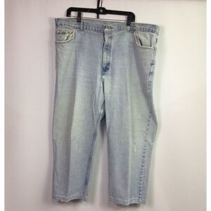 Vintage H. I.S h.i.s‎ Jeans Capris Lite Washed Distressed Denim Mens Size 44x24